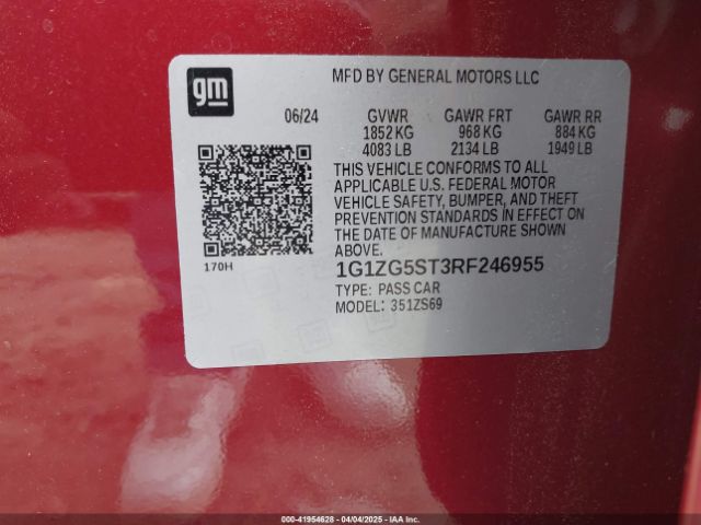 1G1ZG5ST3RF246955 Chevrolet Malibu Fwd Rs