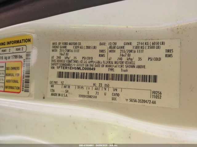 2021 FORD RANGER 1FTER1EH9MLD00849 Photo 8