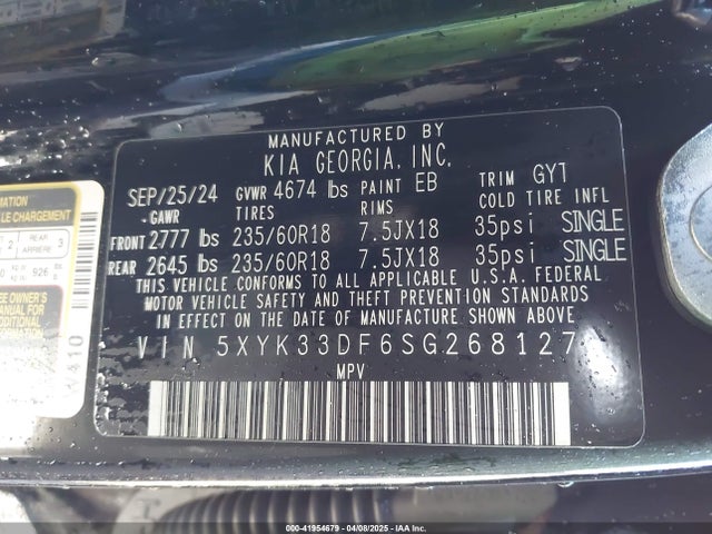 5XYK33DF6SG268127 KIA Sportage Ex