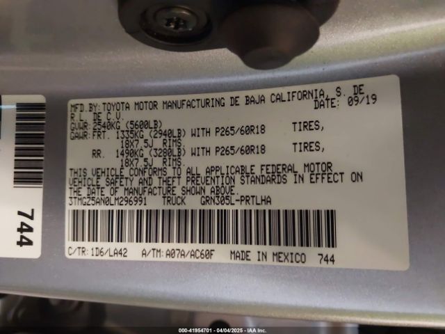 3TMGZ5AN0LM296991 Toyota Tacoma Limited