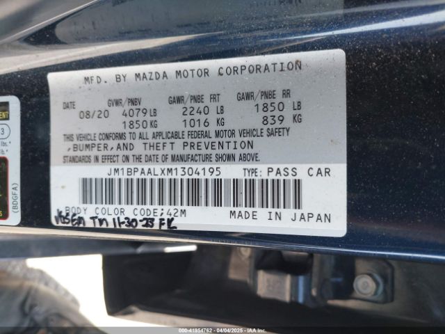 JM1BPAALXM1304195 Mazda Mazda3 2.5 S