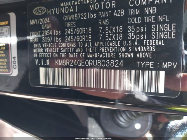 KM8R24GE0RU803824 Hyundai gdi lambda ii