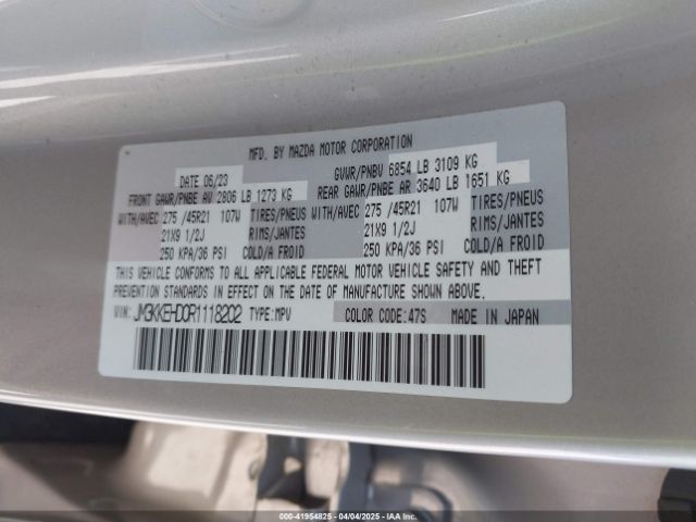 JM3KKEHD0R1118202 Mazda Cx-90 3.3 Turbo Premium Plus