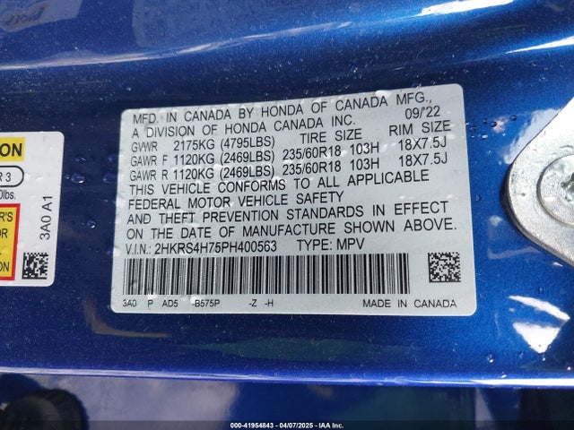 Honda l15be 2023 2HKRS4H75PH400563 Image 9