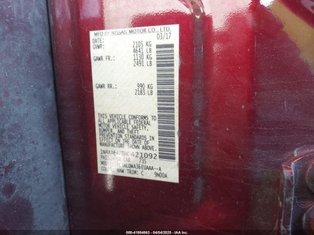 2017 NISSAN MAXIMA 1N4AA6AP8HC421092 Photo 8