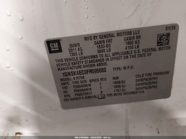 1GNSKAEC0FR595682 Chevrolet Tahoe Ls