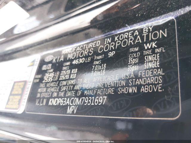 KNDP63AC0M7931697 KIA SPORTAGE S
