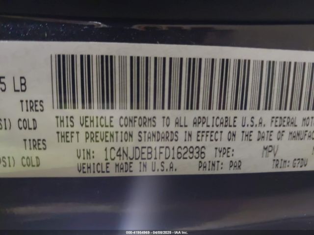 1C4NJDEB1FD162936 Jeep Compass Latitude