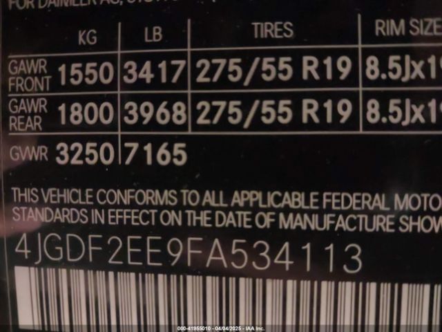 4JGDF2EE9FA534113 Mercedes-Benz Gl 350 Bluetec 4matic