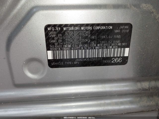 2018 MITSUBISHI OUTLANDER JA4AD3A35JZ055117 Photo 8