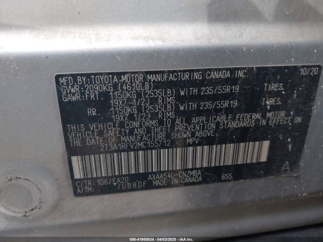 2T3A1RFV2MC155712 Toyota Rav4 Xle Premium