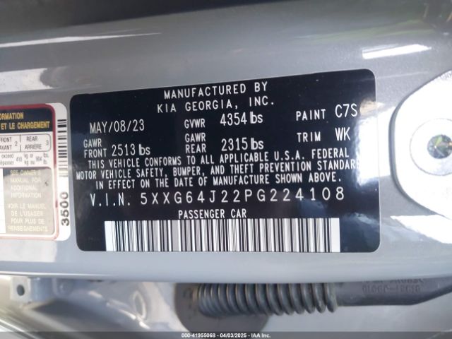 5XXG64J22PG224108 KIA K5 Gt-line