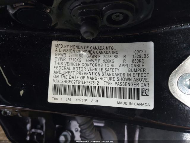 2HGFC2F61LH587612 Honda Civic Lx