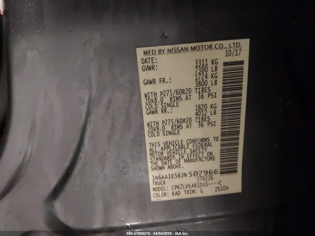 1N6AA1E56JN507966 Nissan Titan Sl