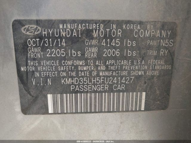 KMHD35LH5FU241427 Hyundai ELANTRA GT
