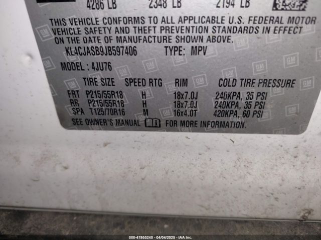 KL4CJASB9JB597406 Buick Encore Preferred