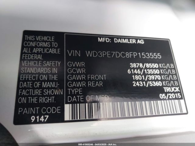 WD3PE7DC8FP153555 Mercedes-Benz Sprinter 2500 Normal Roof