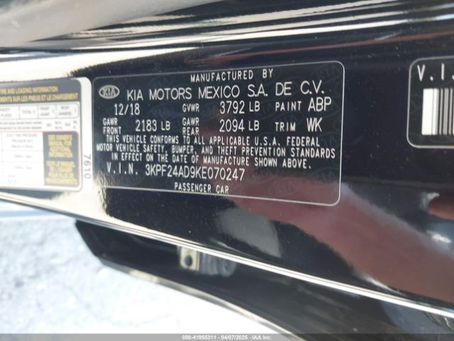 3KPF24AD9KE070247 KIA Forte Lxs