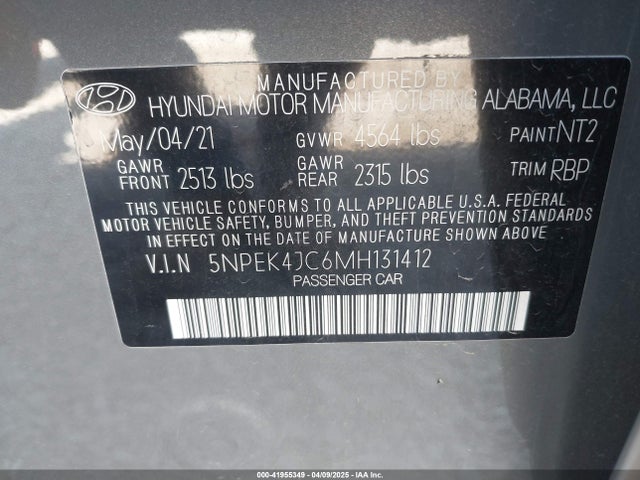 5NPEK4JC6MH131412 Hyundai Sonata N Line