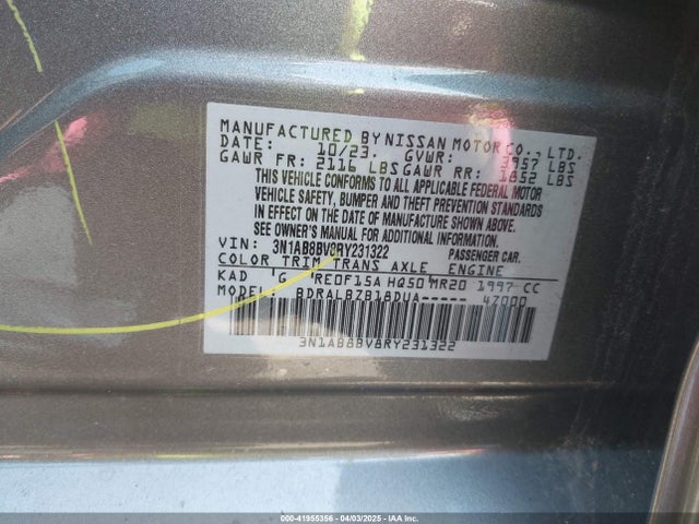 3N1AB8BV8RY231322 Nissan Sentra S Xtronic Cvt
