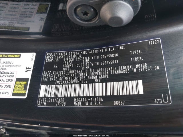 7MUEAAAG9PV041258 Toyota Corolla Cross Xle