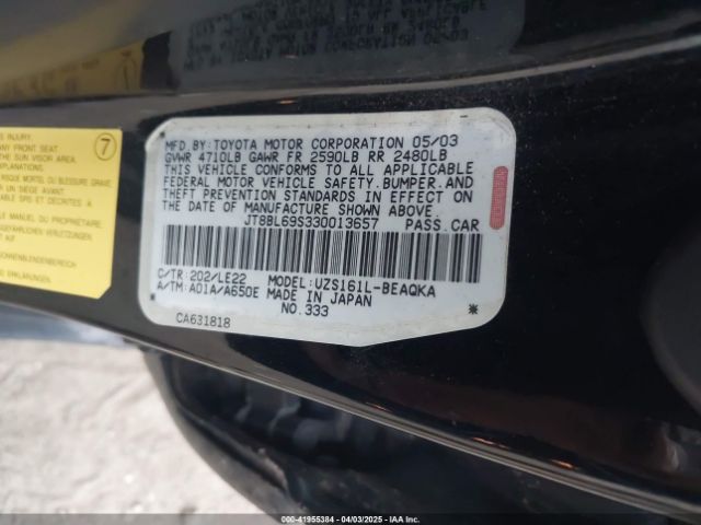 2003 LEXUS GS 430 JT8BL69S330013657 Photo 8
