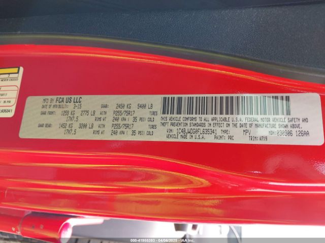 1C4BJWDG0FL635341 Jeep Wrangler Unlimited Sport