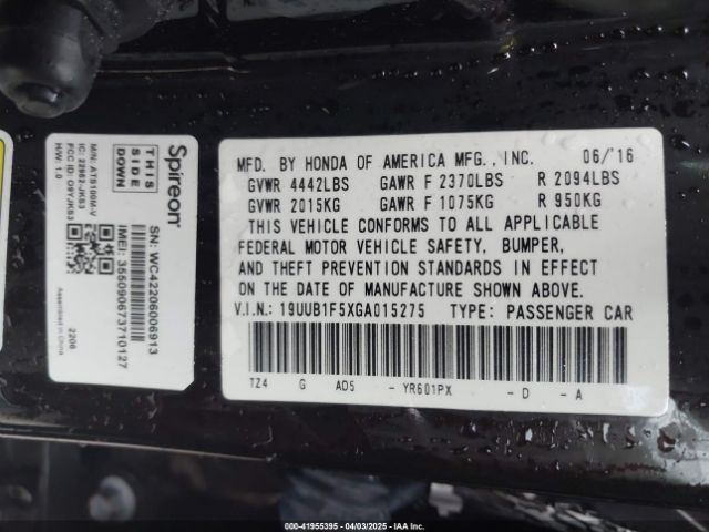 19UUB1F5XGA015275 Acura TLX TECH