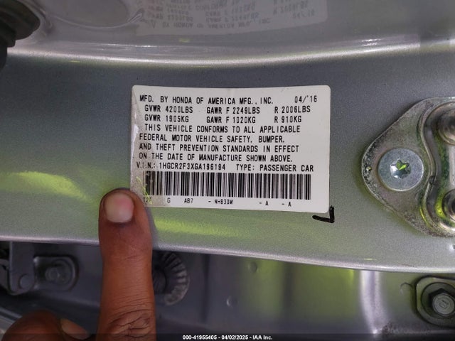 1HGCR2F3XGA196194 Honda ACCORD LX