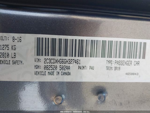 2C3CDXHG6GH327461 Dodge Charger Sxt