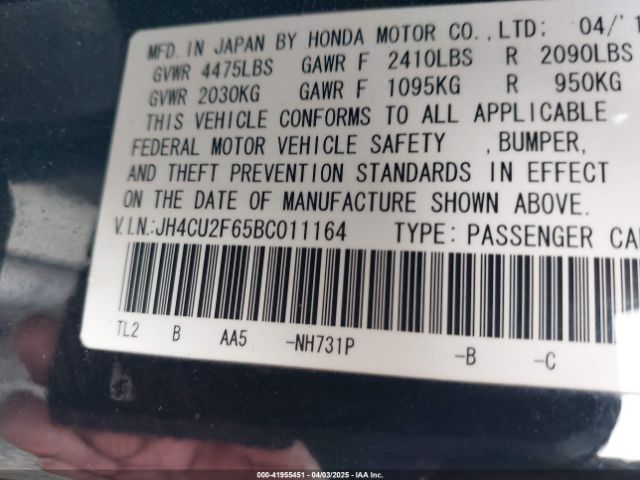 2011 ACURA TSX JH4CU2F65BC011164 Photo 8