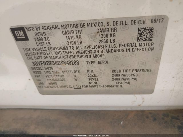 2013 CADILLAC SRX 3GYFNDE30DS648288 Photo 8