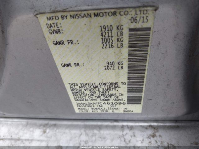 1N4AL3APXFC461096 Nissan Altima 2.5 S