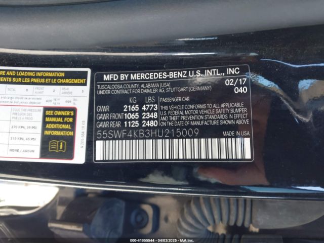 55SWF4KB3HU215009 Mercedes-Benz C 300 4matic/luxury 4matic/sport 4matic