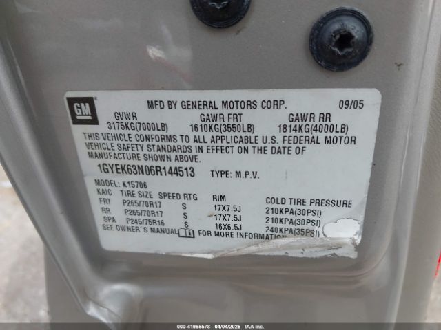2006 CADILLAC ESCALADE 1GYEK63N06R144513 Photo 8