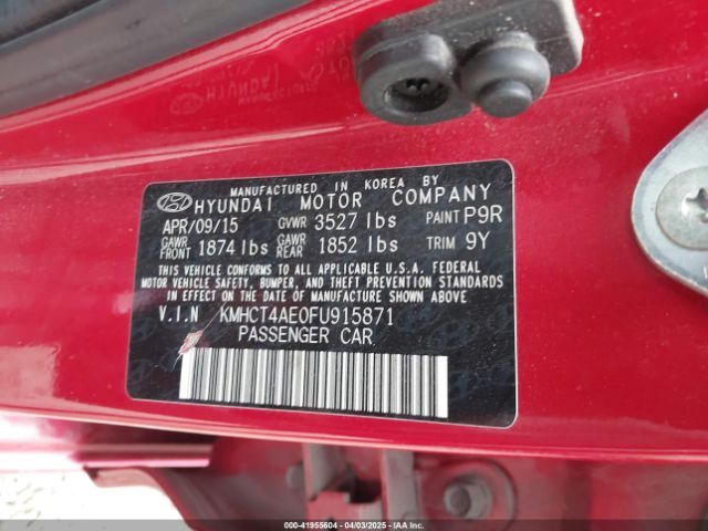 KMHCT4AE0FU915871 Hyundai ACCENT GLS