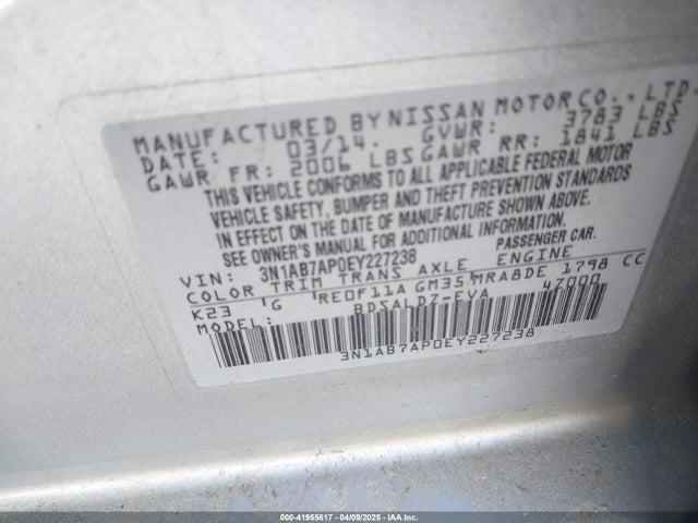3N1AB7AP0EY227238 Nissan SENTRA SV