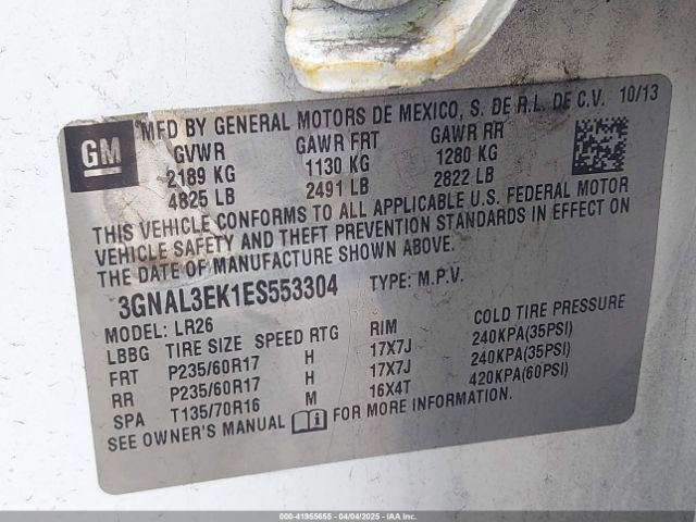 3GNAL3EK1ES553304 Chevrolet Captiva Sport Lt