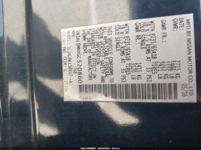 5N1AL0MNXGC520860 Infiniti QX60