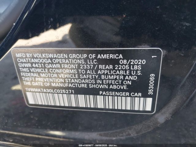 1VWMA7A30LC025271 Volkswagen Passat 2.0t R-line