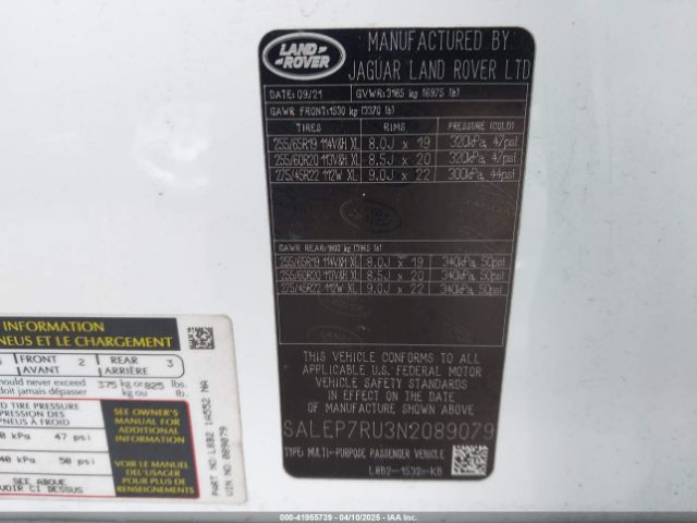 SALEP7RU3N2089079 Land Rover Defender 110 Se