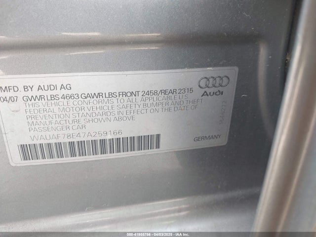 2007 AUDI A4 WAUAF78E47A259166 Photo 8