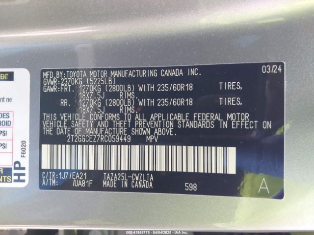 2T2GGCEZ7RC059449 Lexus Nx 350 Premium