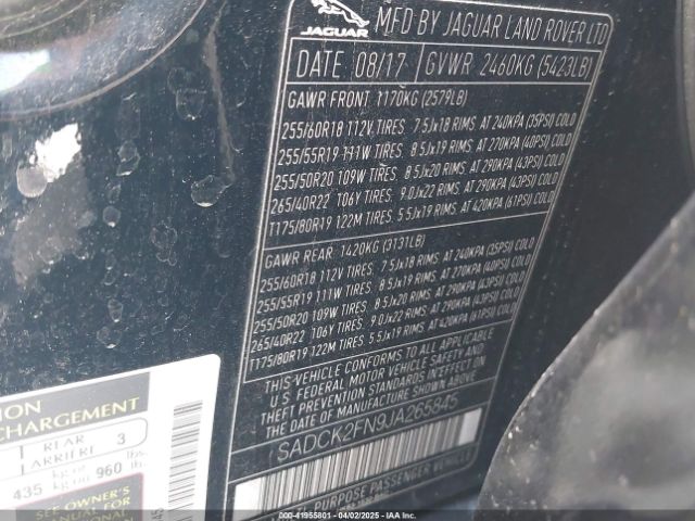 SADCK2FN9JA265845 Jaguar F-pace 20d Prestige