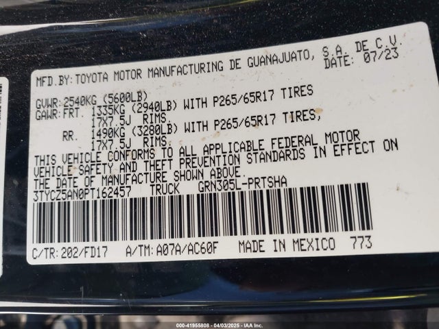 3TYCZ5AN0PT162457 Toyota Tacoma Trd Sport