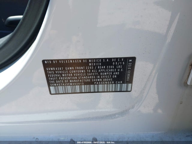 3VW4S7AJ3FM402013 Volkswagen Jetta 2.0t Gli Sel