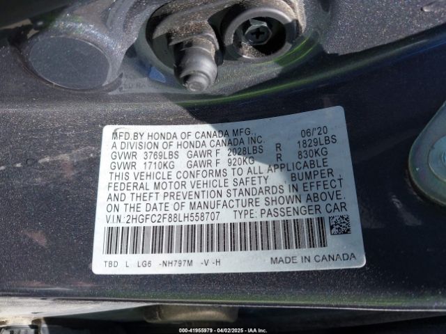 2HGFC2F88LH558707 Honda Civic Sport