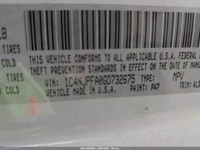 1C4NJPFA0GD732675 Jeep Patriot High Altitude Edition