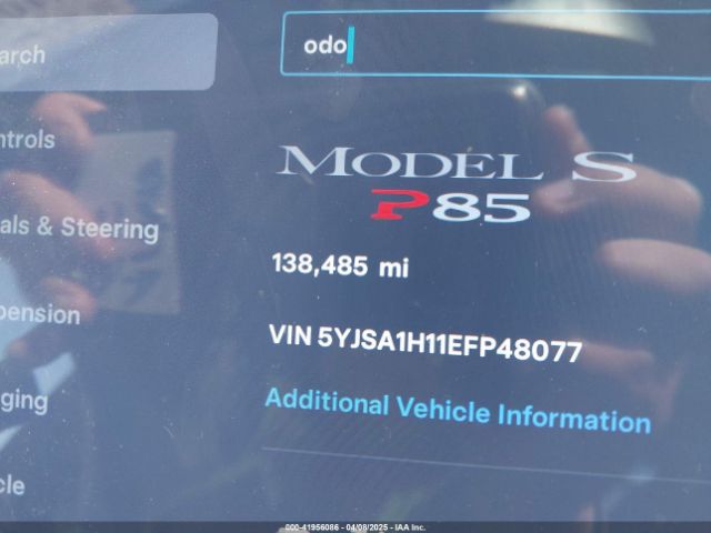 5YJSA1H11EFP48077 Tesla Model S P85