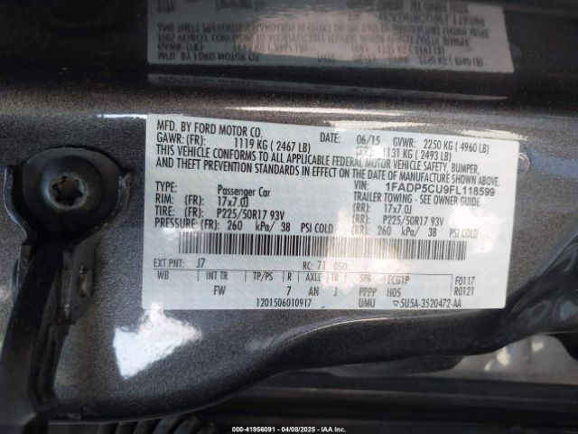 1FADP5CU9FL118599 Ford C-max Energi Sel